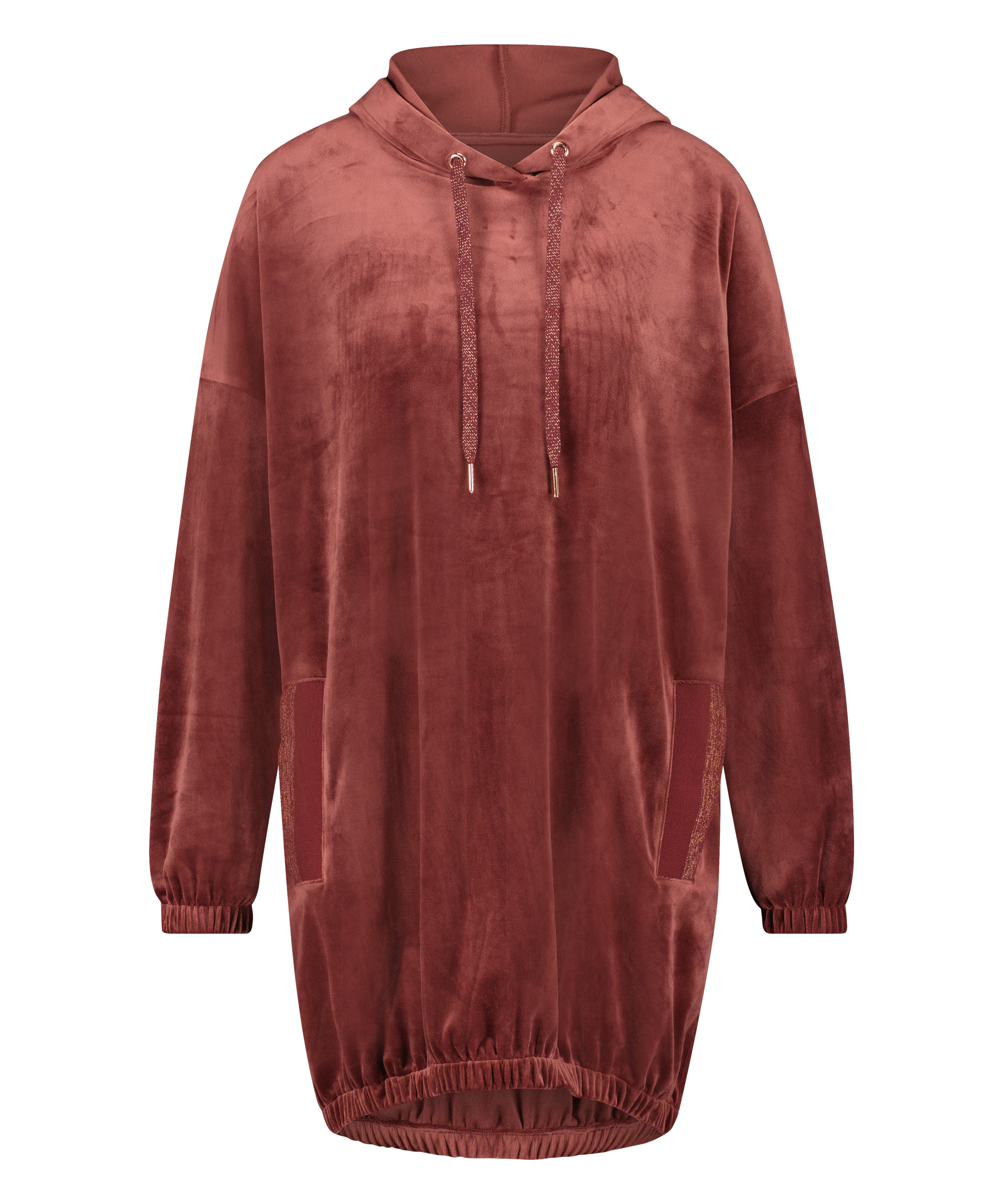 Velours Dress Oodie, Bruin, main