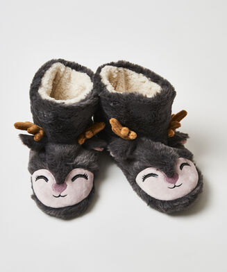 Pantoffel Rendier, Grijs