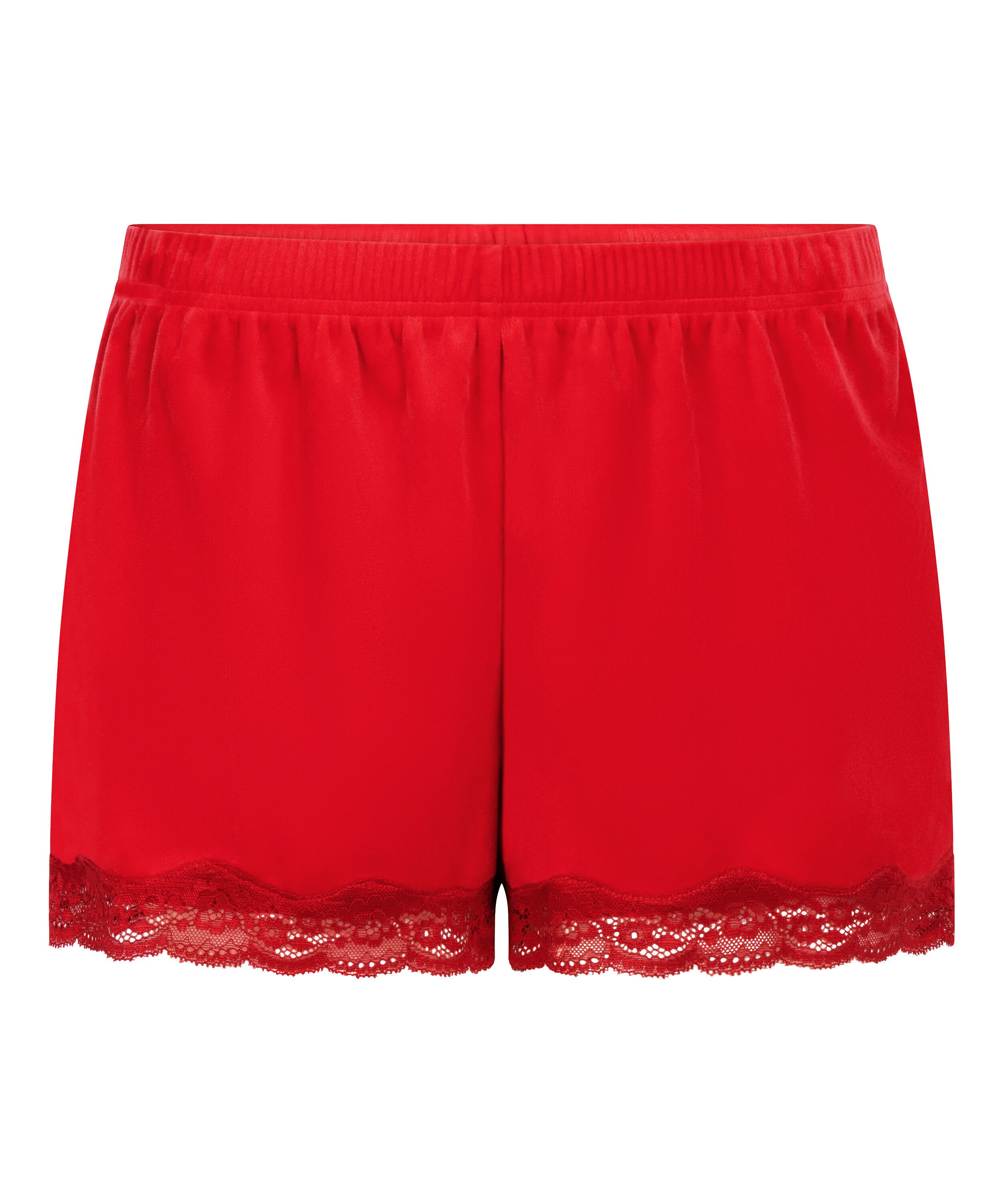 Short Velours Kant, Rood