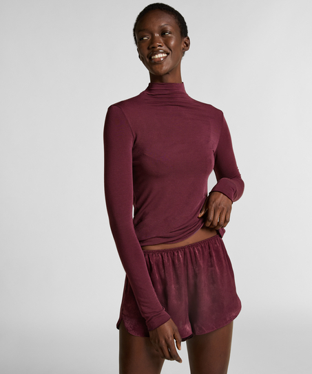 super soft Turtleneck shirt met Cashmere, Paars