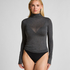 Haut avec cachemire &agrave; col roul&eacute; super soft, Gris