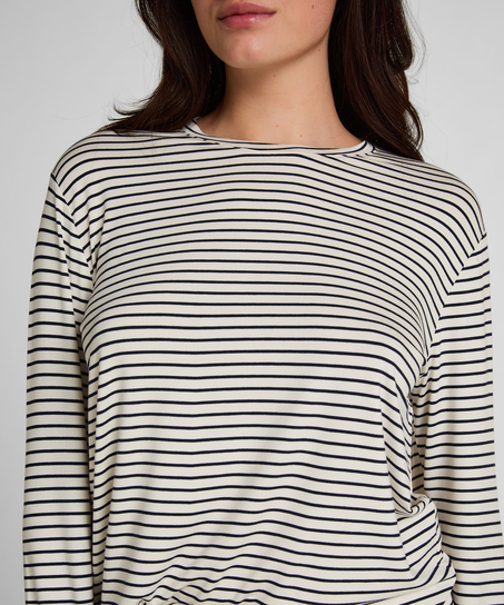 Pyjama Top Loose Jersey, Wit