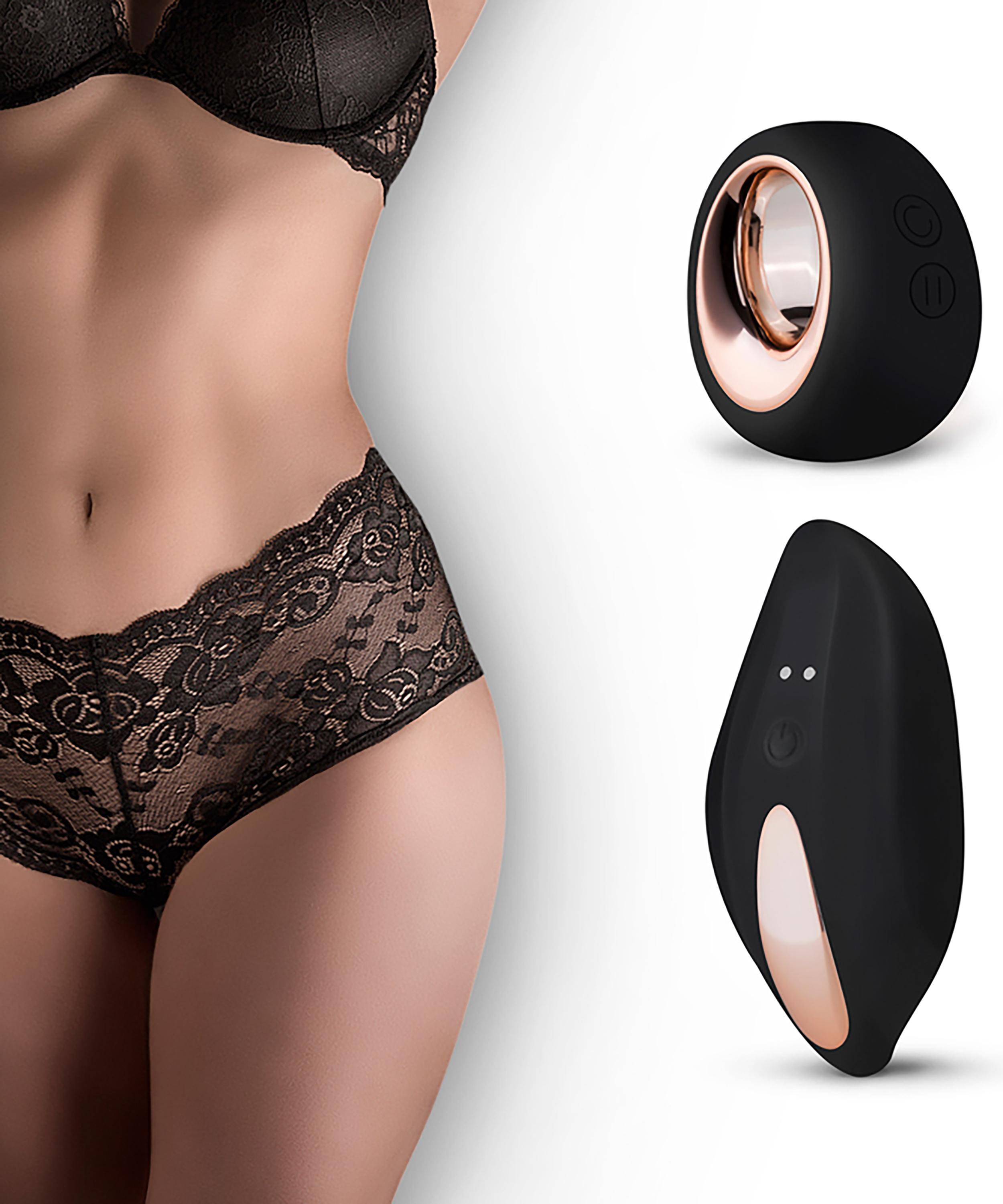 Shorty Vibrant Télécommandé, Noir, main