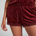 Shorts Velours Lace, Paars