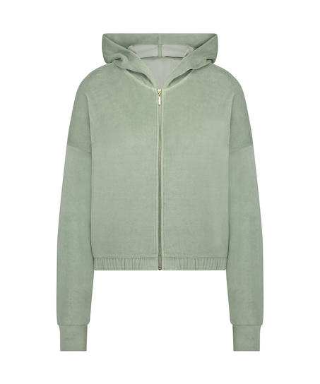 Lange mouwen jacket velours, Groen
