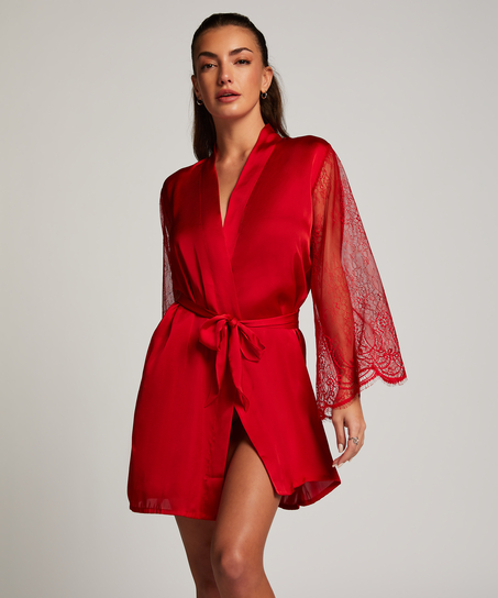 Kimono Satin Lace, Rood
