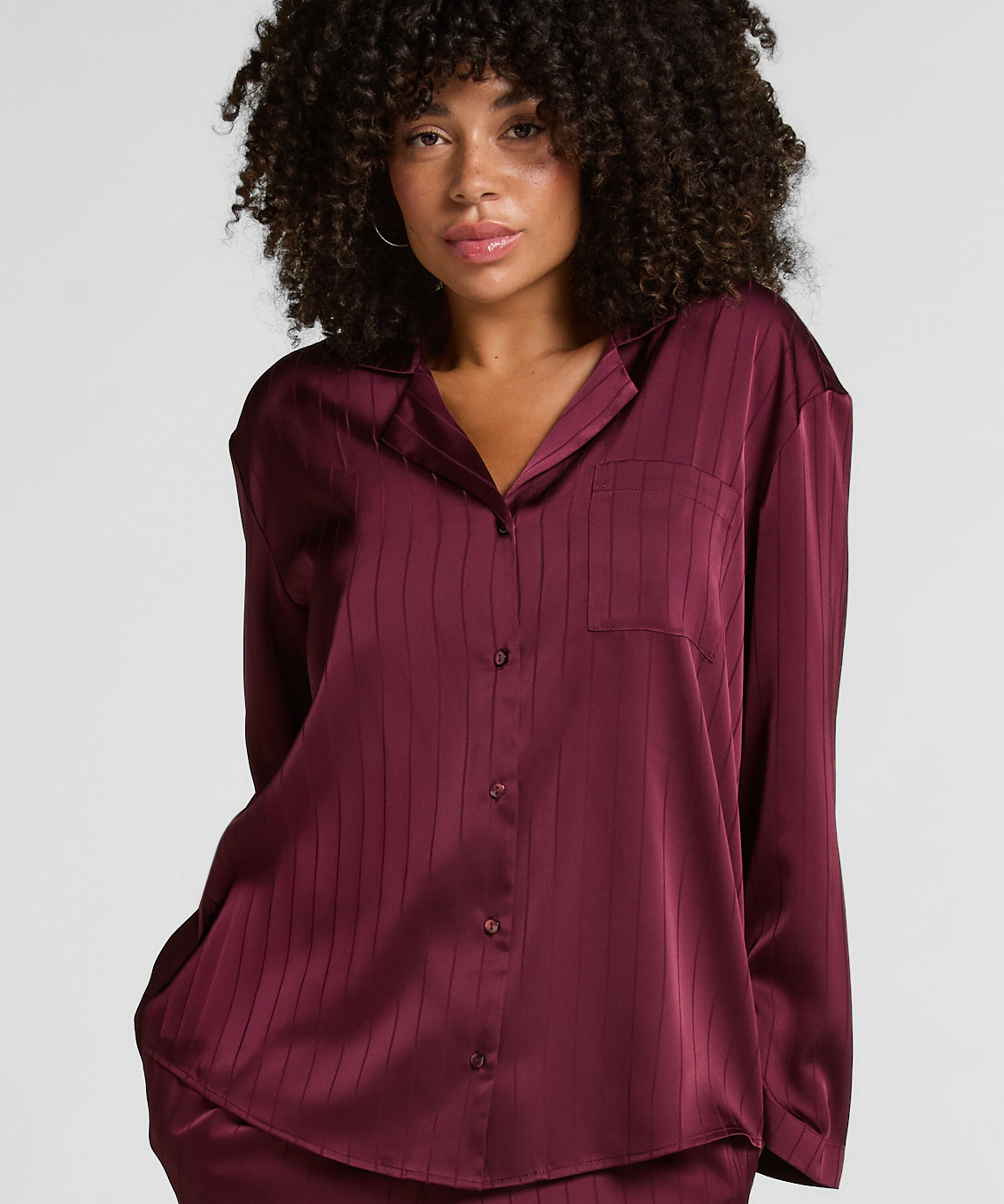 Veste en satin &agrave; rayures, Pourpre