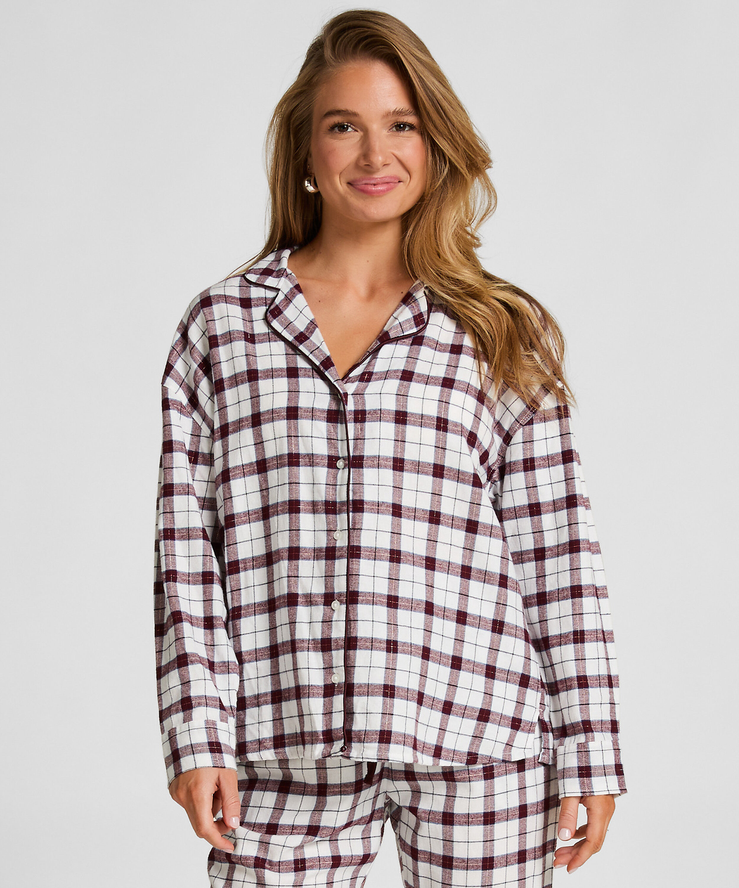 Haut de Pyjama Flanel, Blanc Haut de Pyjama Flanel, Blanc