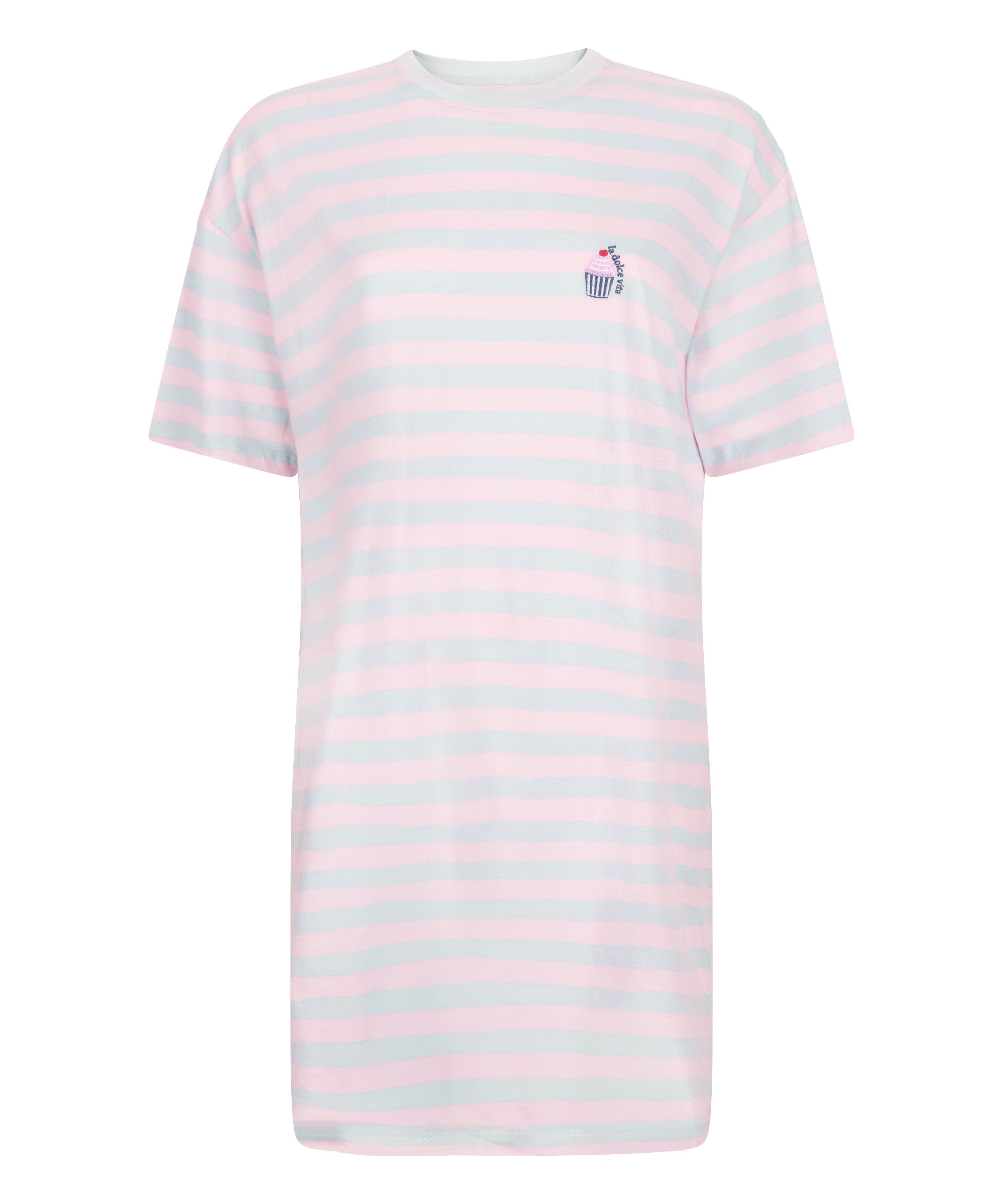 Chemise de nuit &agrave; col rond, Bleu, main