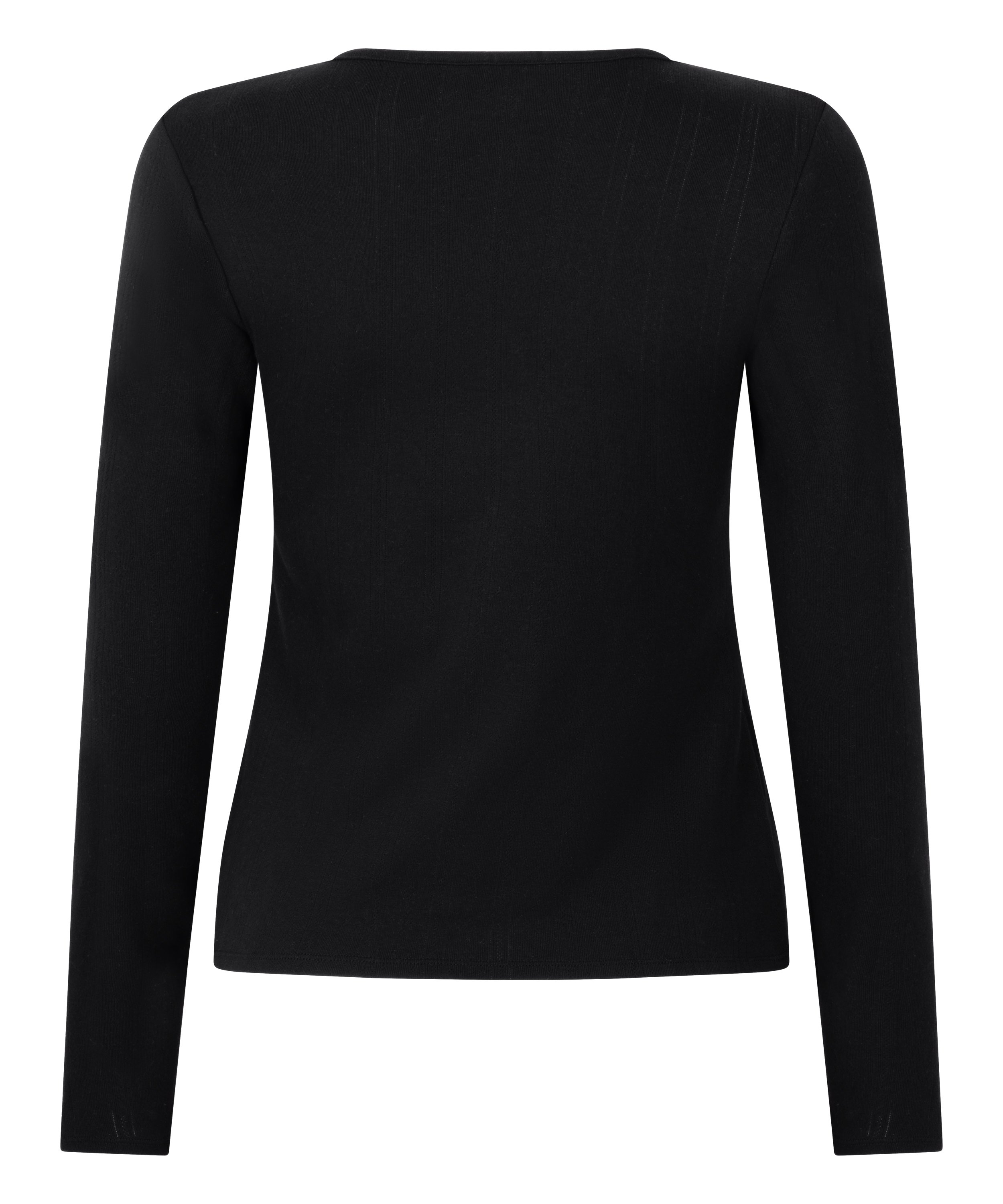 Haut de pyjama Henley, Noir, main