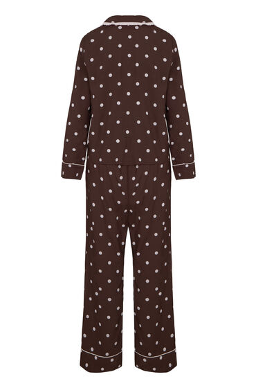 Hunkemöller Pyjama Set Poplin Ruffle Bruin, foto 2
