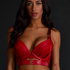 Soutien-gorge push-up à armatures préformé longline Occult, Rouge