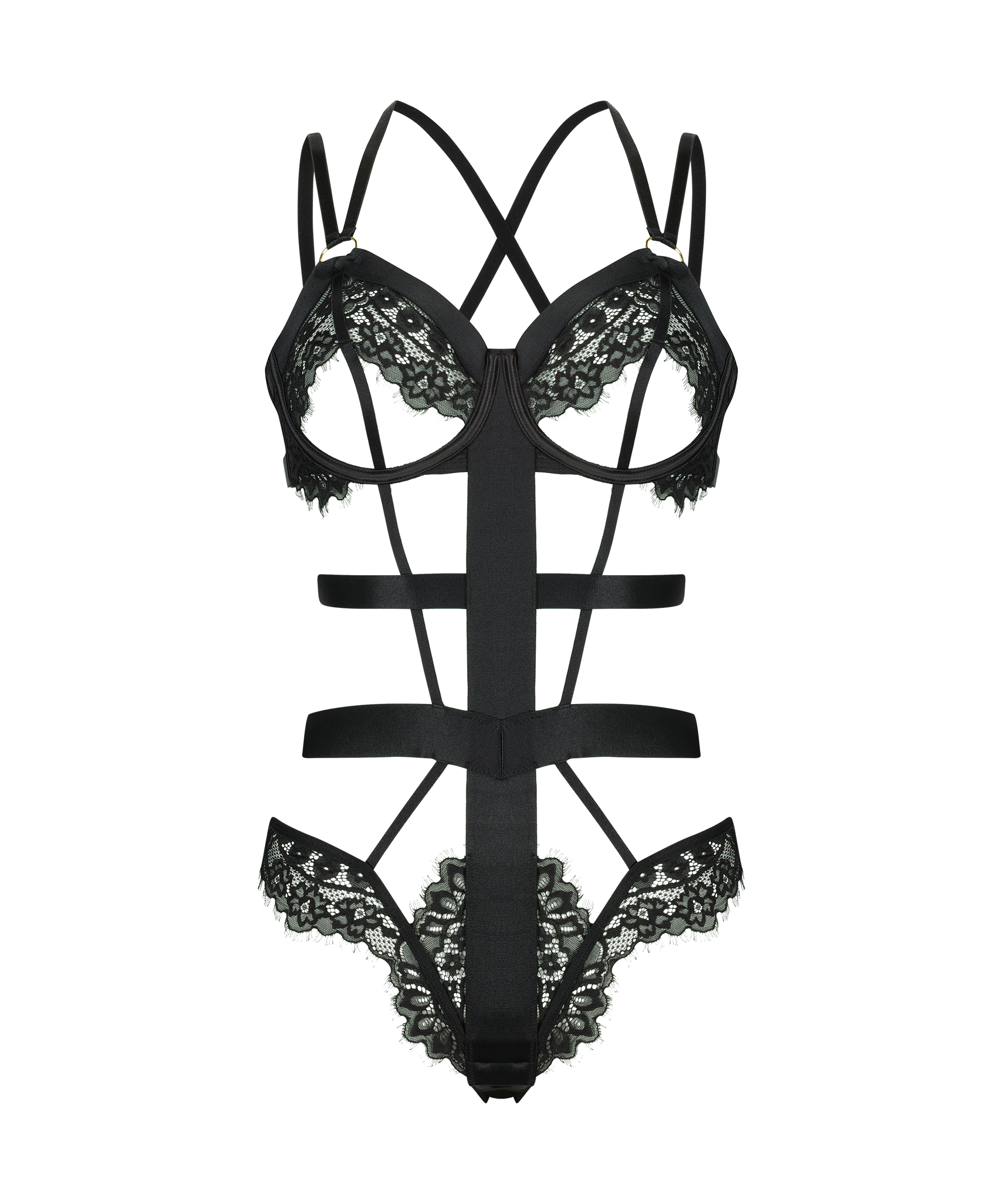 Private Body open kruis Flora, Zwart, main