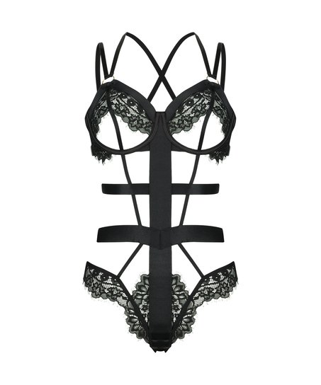 Private Body open kruis Flora, Zwart