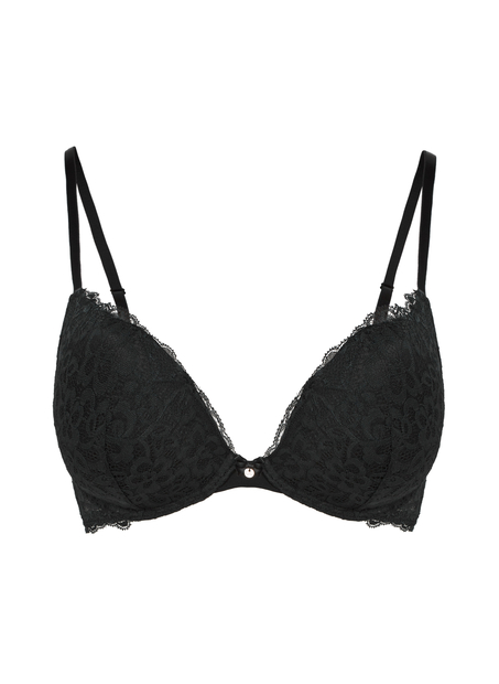 Soutien-gorge &agrave; armatures pr&eacute;form&eacute; push-up Marine, Noir