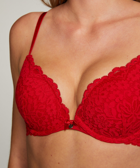 Voorgevormde push-up beugel bh Rose, Rood