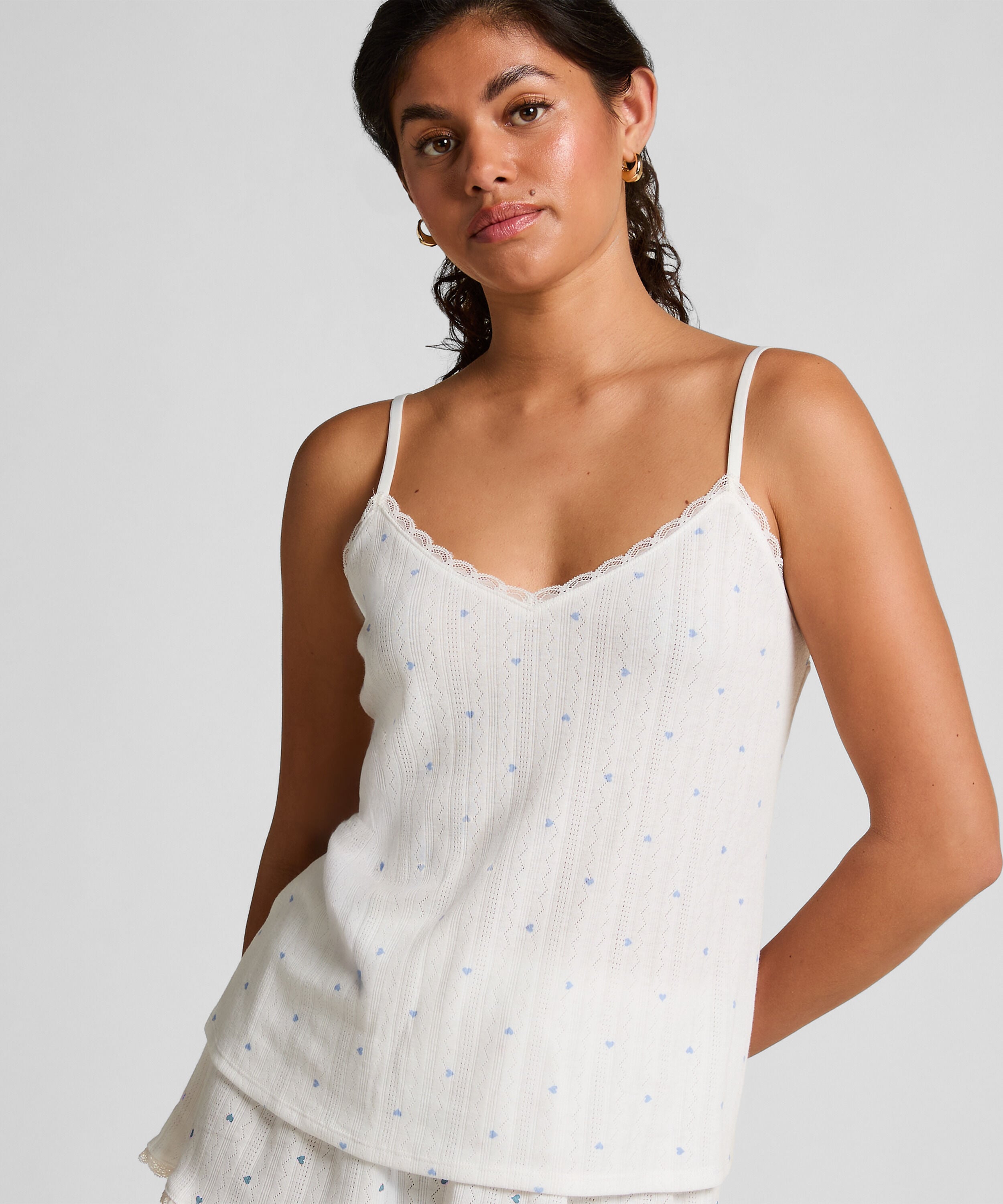 Top cami Lace, Bleu