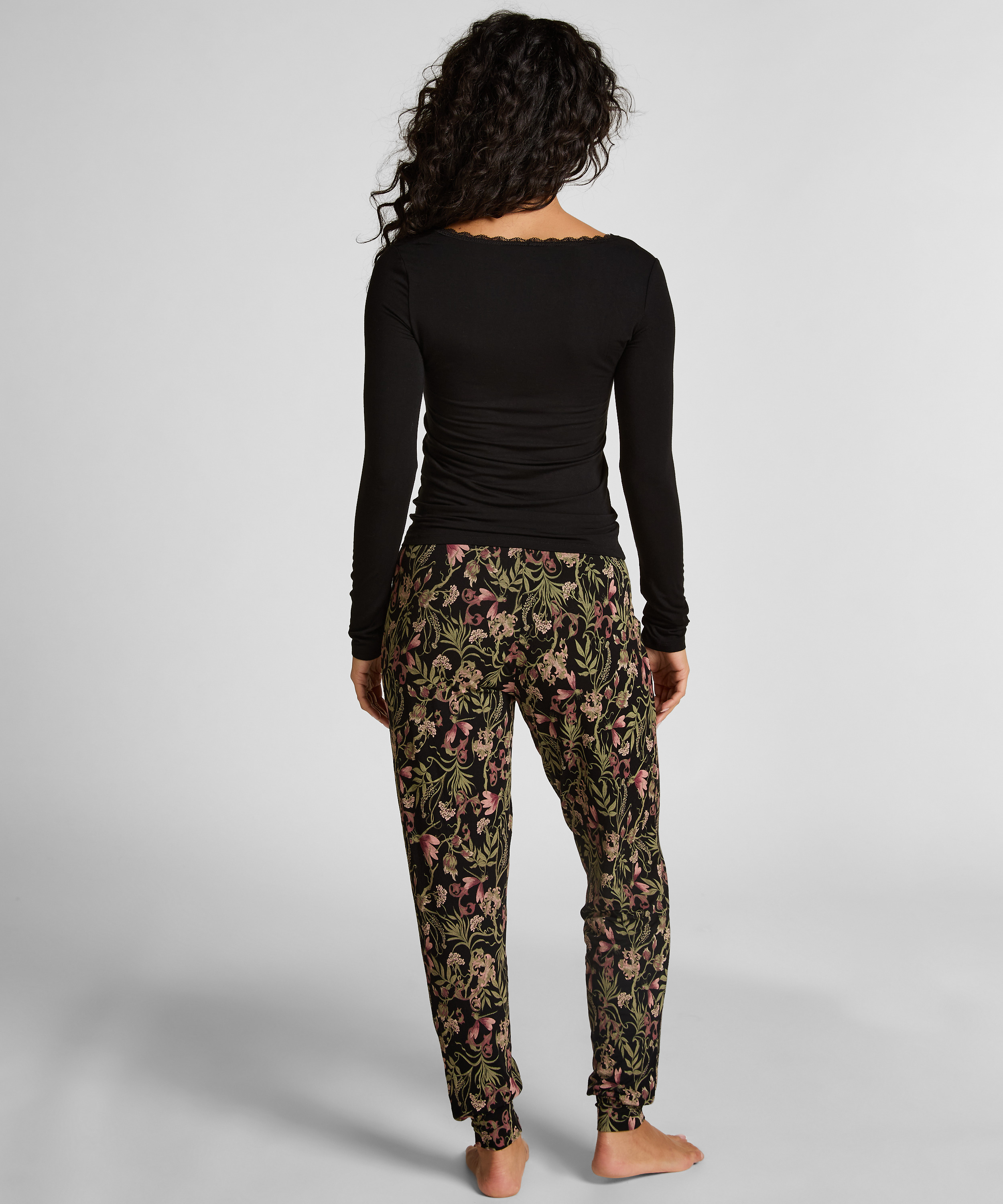 Pantalon de pyjama Jersey, Noir, main