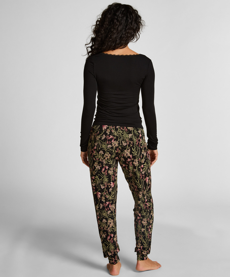 Pantalon de pyjama Jersey, Noir
