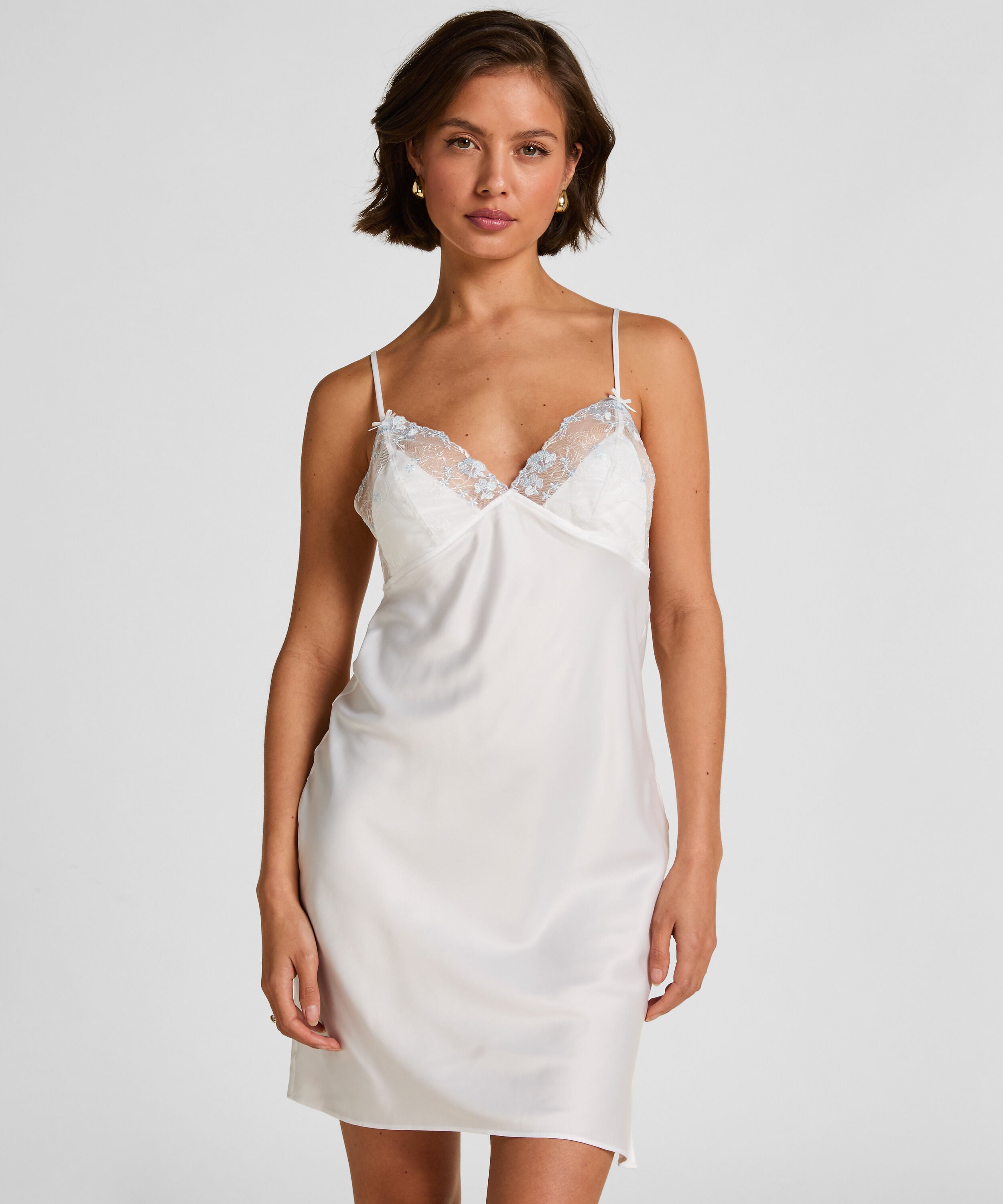 Satijnen slipdress Peonie