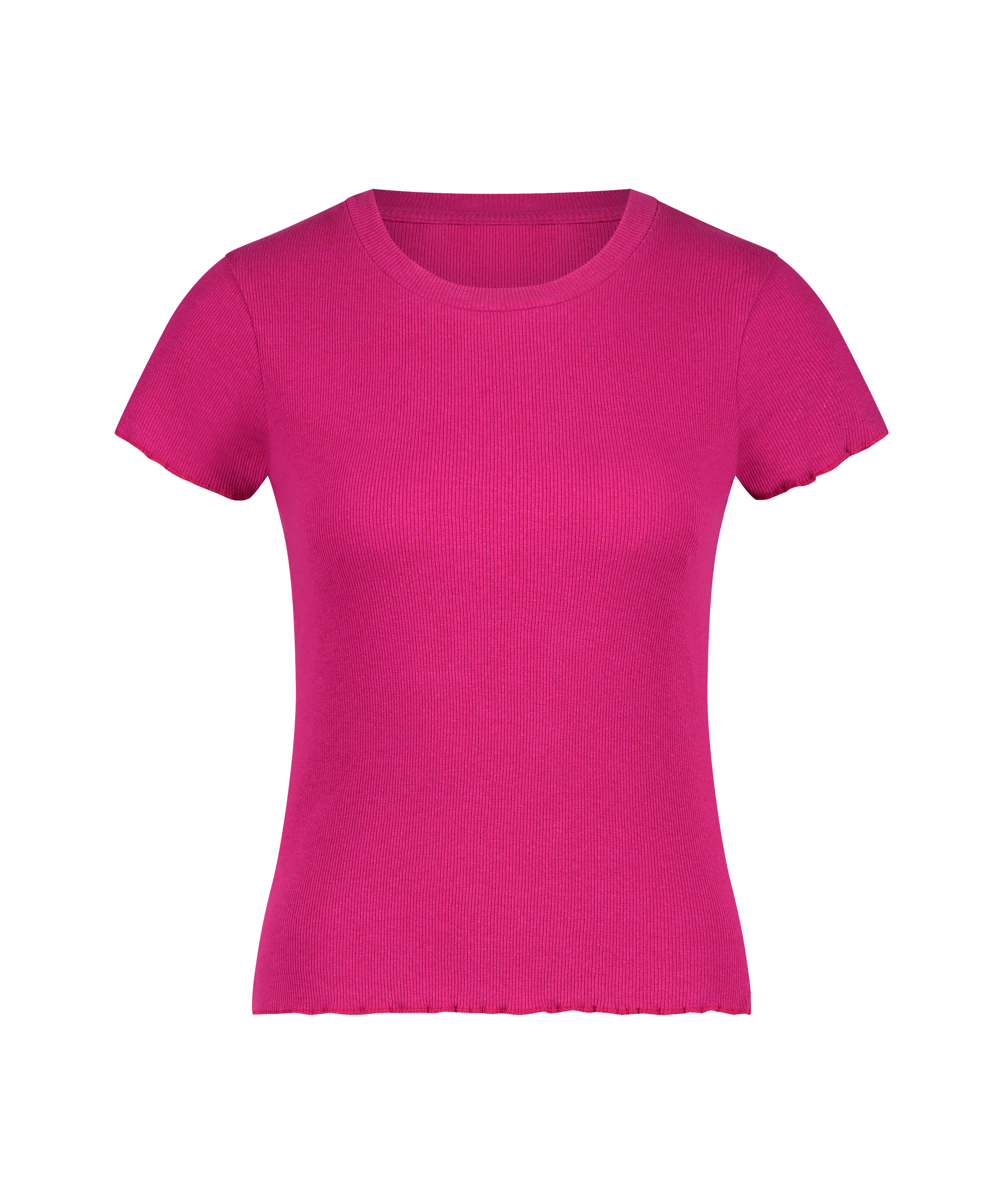 Shirt met korte mouwen Rib, Roze, main