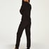 Pyjama Waffle Placket, Zwart