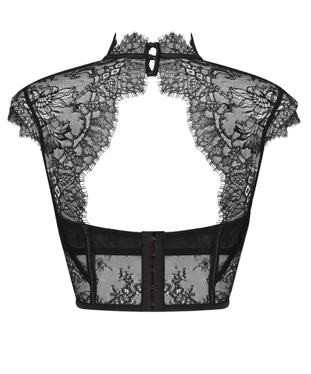 Haut tissé Lace Camille, Noir