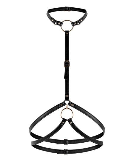 Haut de corset en similicuir, Noir