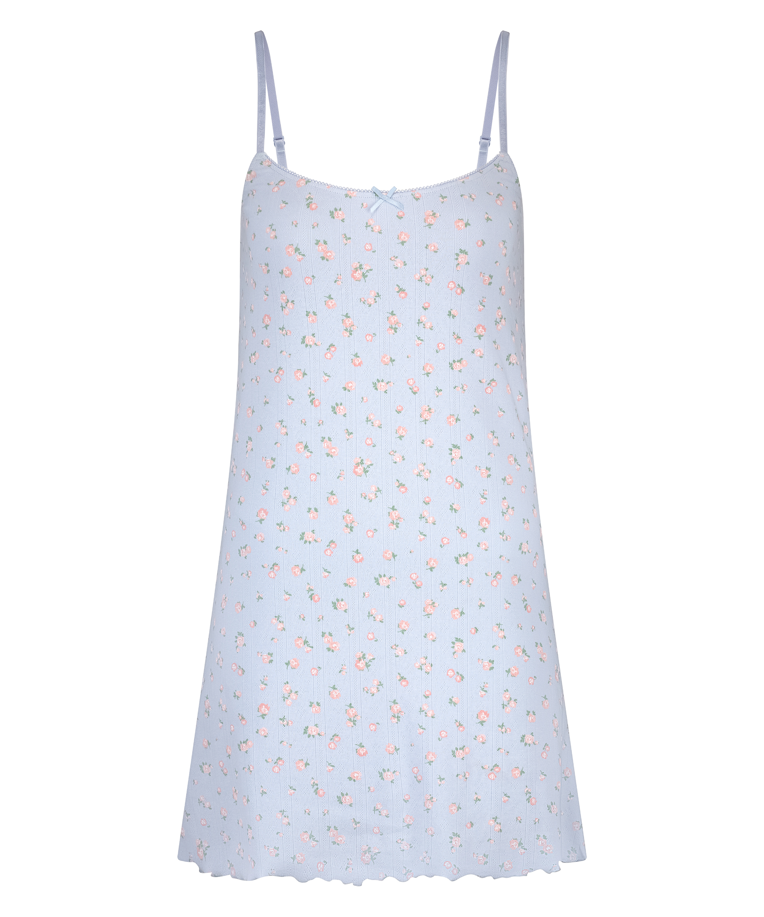 Slipdress Pointelle, Blauw, main