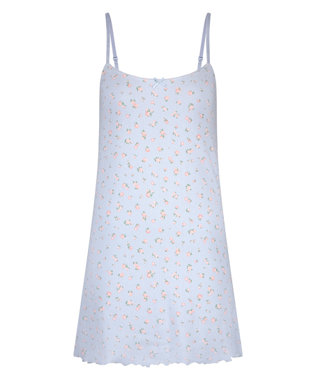 Slipdress Pointelle, Blauw