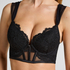 Voorgevormde longline push-up beugel bh Whitney, Zwart
