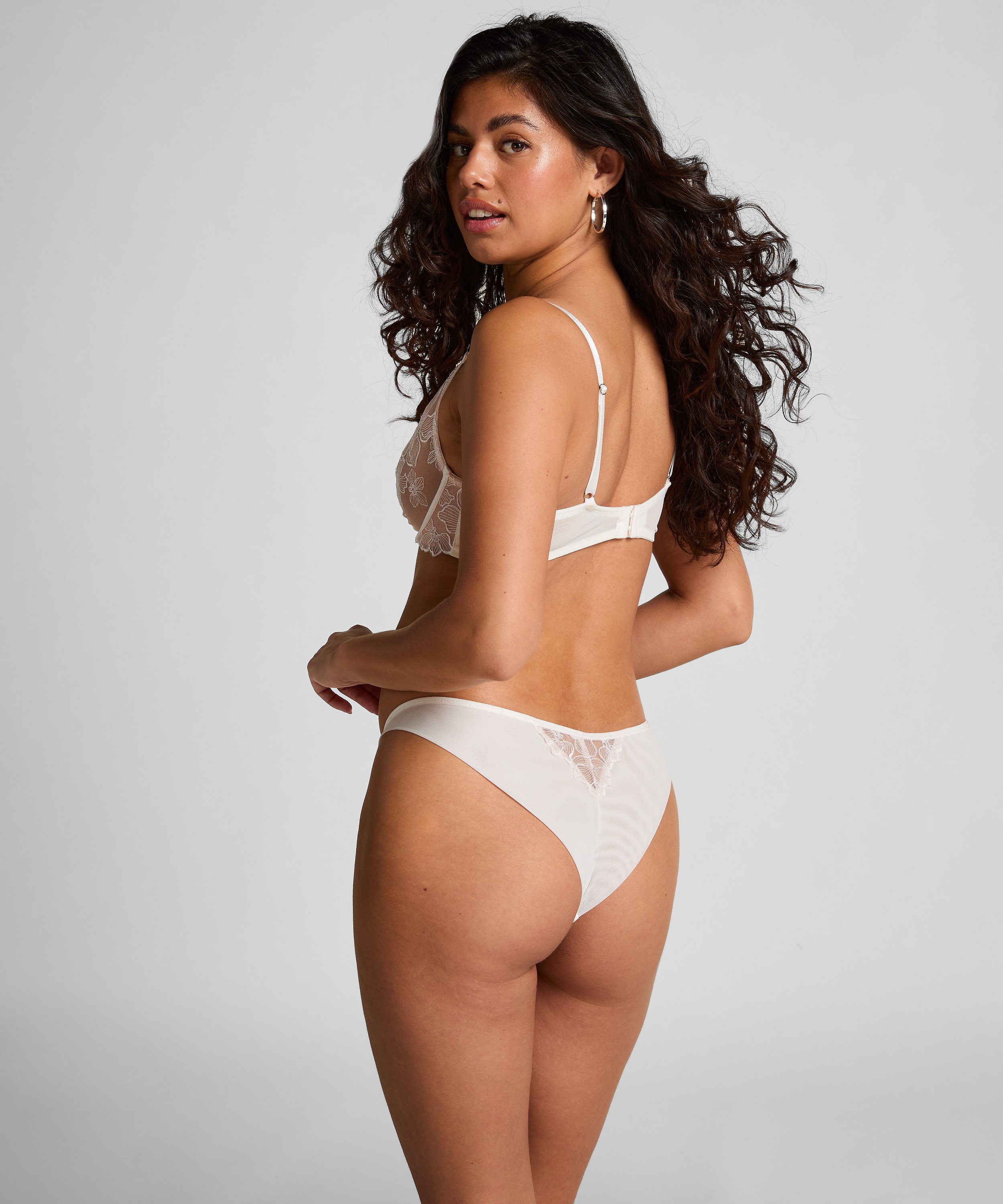 Slip br&eacute;silien Lauren, Blanc, main