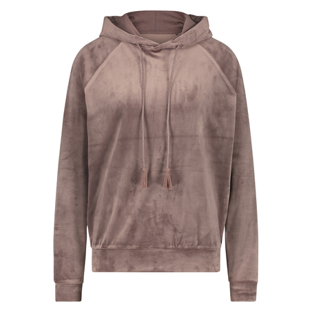 Hoodie en velours, Brun