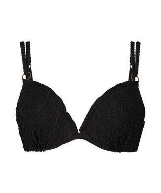 Haut de bikini à armatures préformé à effet push-up Crochet Taille A - E, Noir