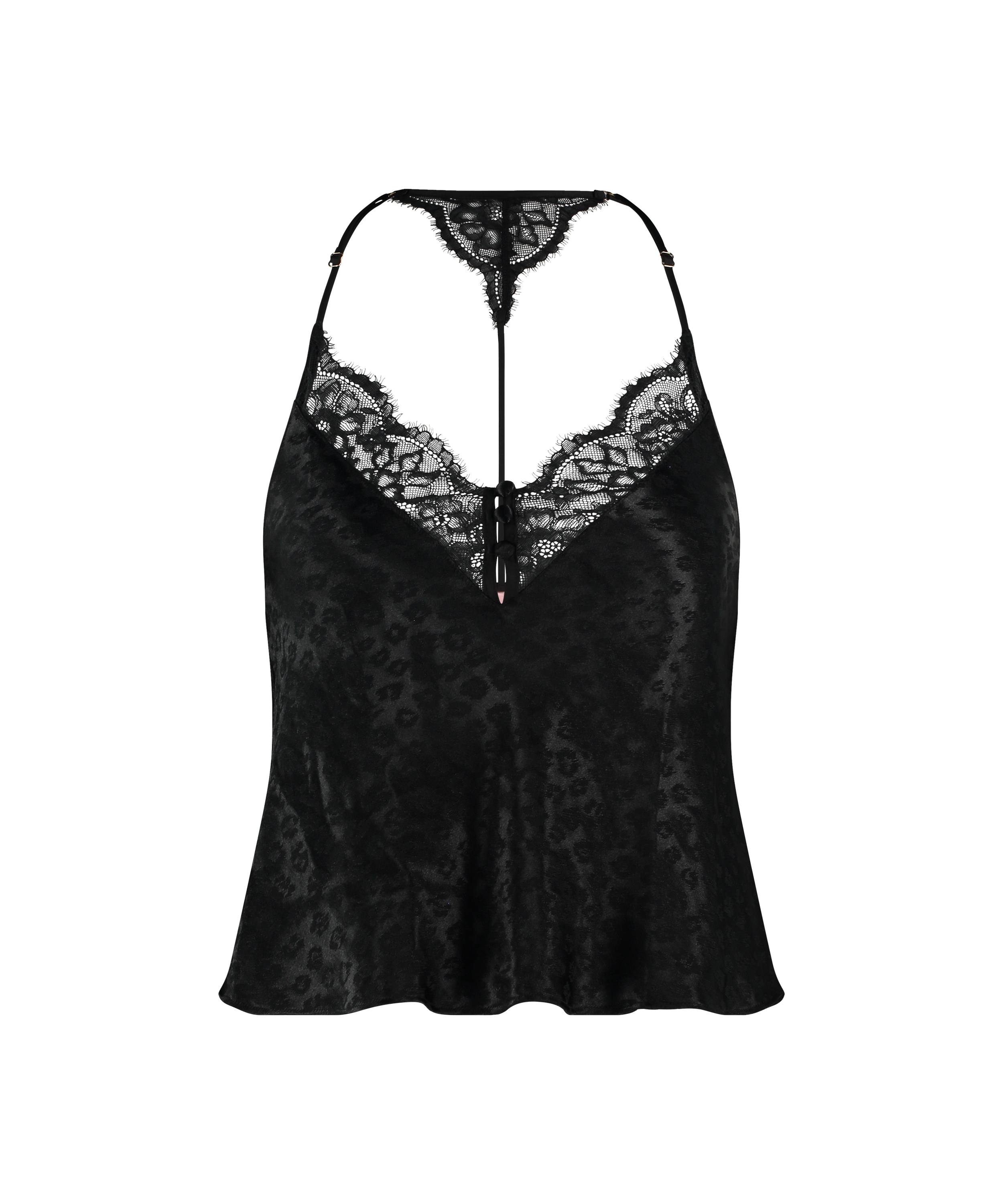 Cami top Leopard, Zwart, main