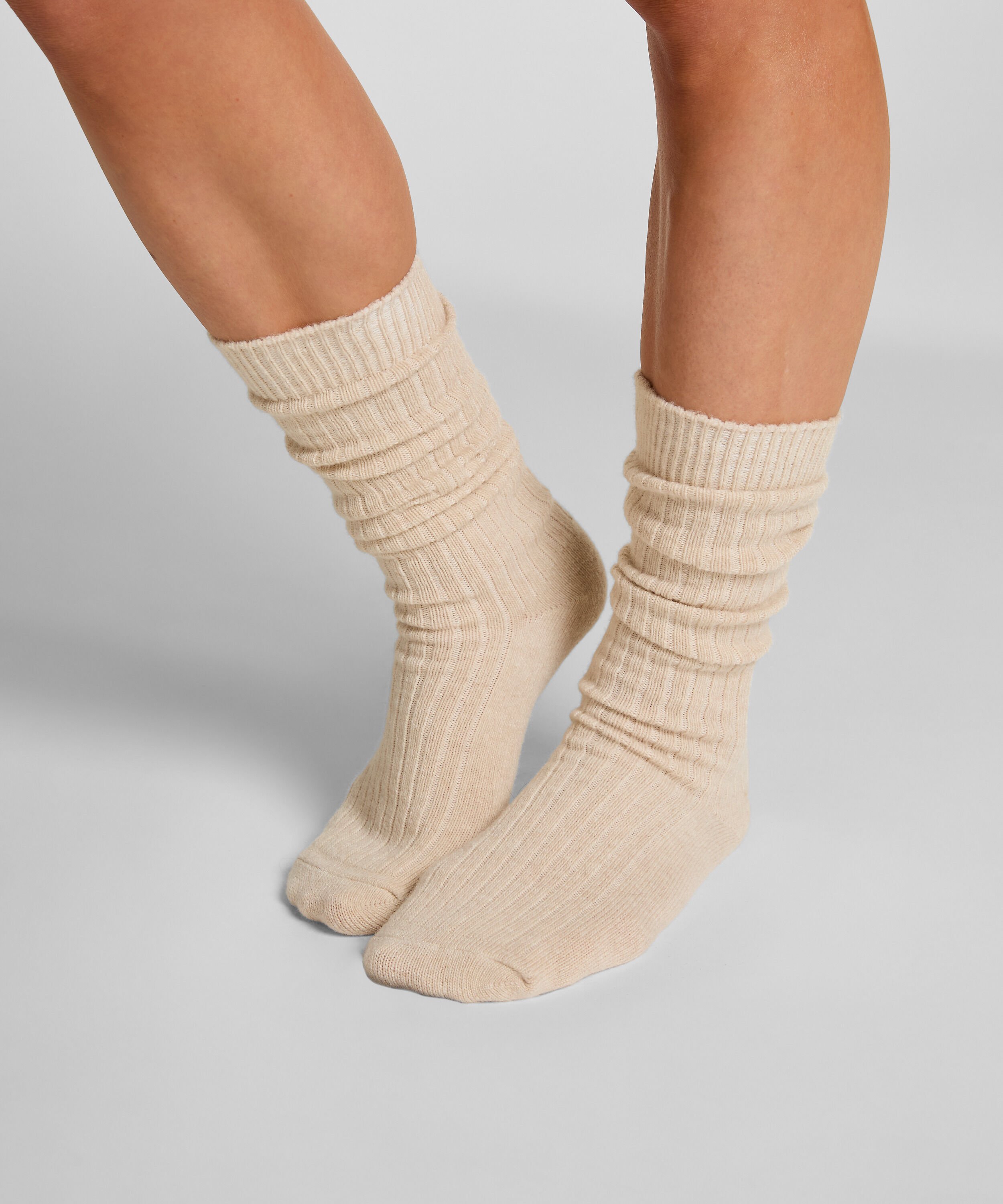 Chaussettes avec Cachemire, Blanc