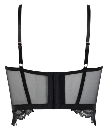 Niet-voorgevormde longline beugel bh Cierra, Zwart