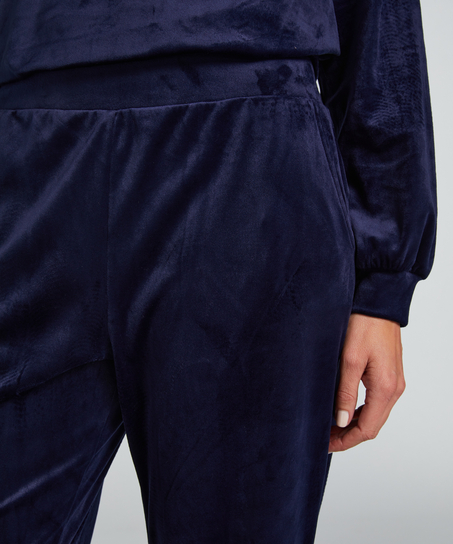 Pantalon de pyjama velours, Bleu