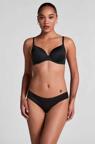 Hunkemöller Invisible Brazilian Stripe Mesh Zwart