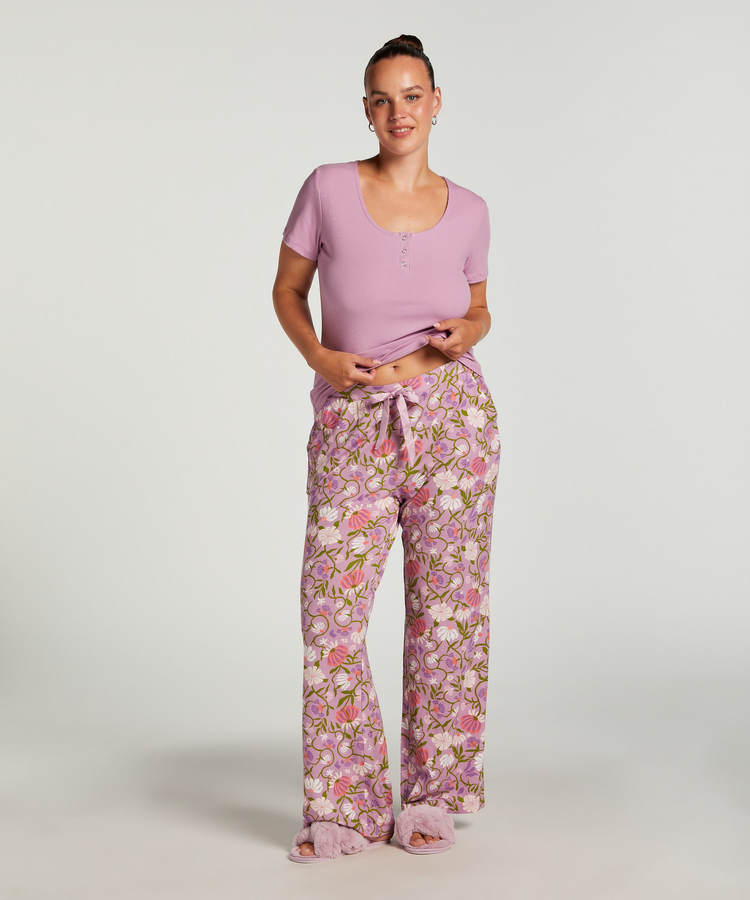 Pantalon de pyjama Jersey, Pourpre, main