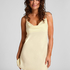 Robe nuisette en satin Minimal, Jaune