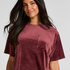 Top Velours Pocket, Rood