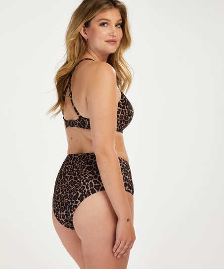 Haut de bikini à armatures préformé Leopard, Beige