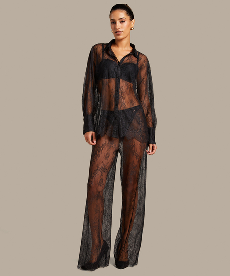 Lace top Camille, Zwart