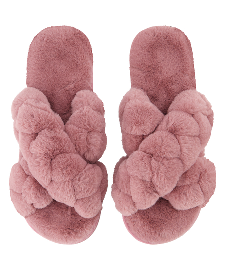 Slippers Fake Fur, Roze