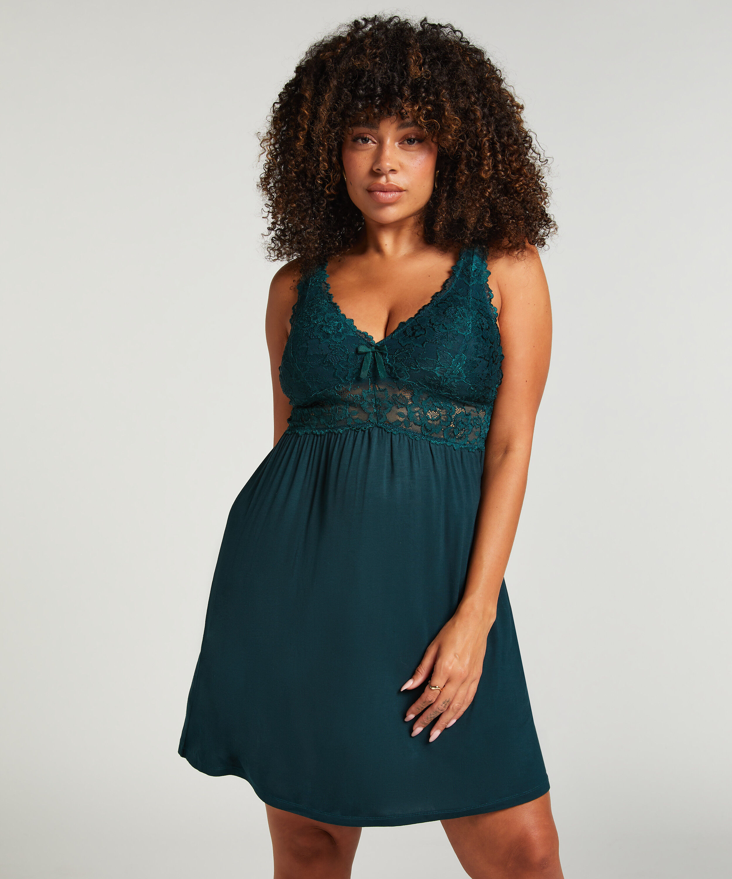 Nuisette Nora dentelle, Vert