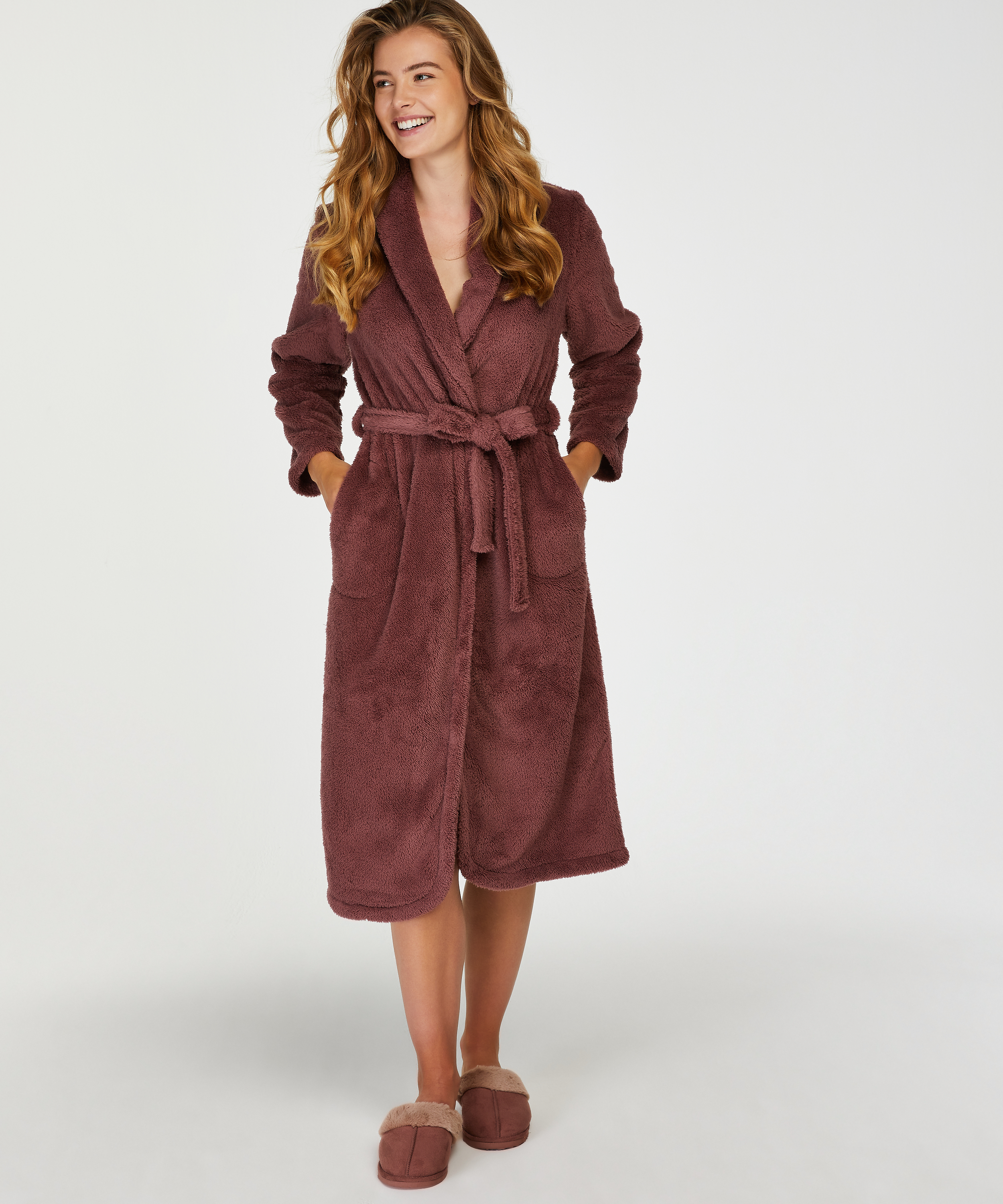 Pantoufles Reya, Rose, main