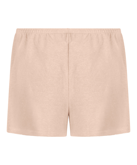 Pyjamashort van geborstelde jersey, Beige
