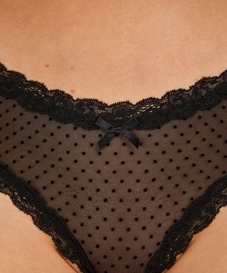 Slip br&eacute;silien V-shape mesh, Noir