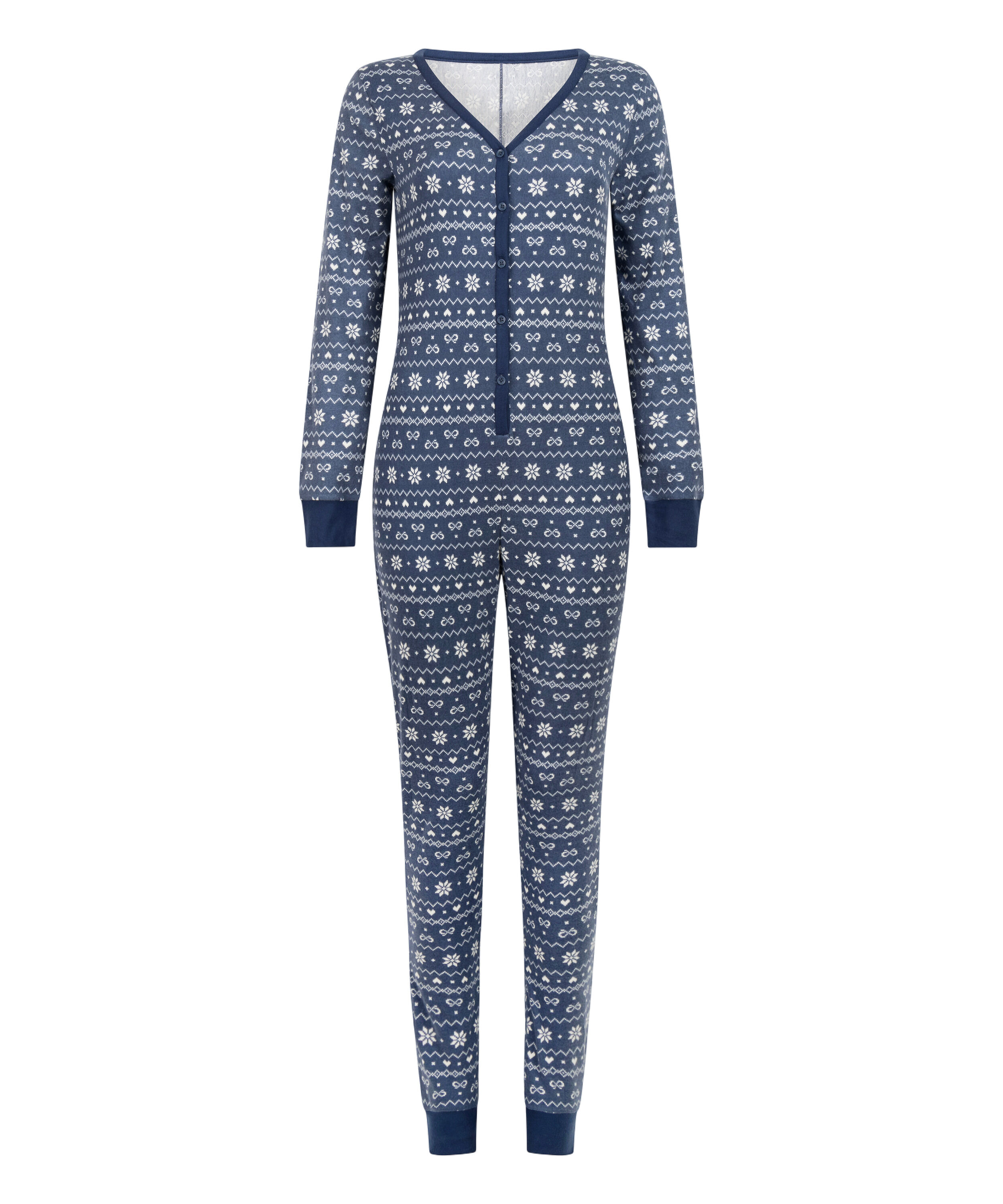 Combinaison de pyjama en Jersey Fairisle, Bleu